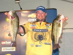 Bobby Lane is second with a two-day total of 36 pounds, 13 ounces.