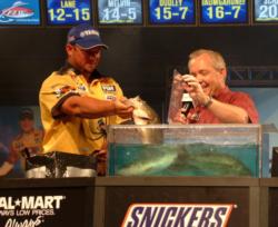 Pro Bobby Lane finished third with a two-day total weight of 24 pounds, 12 ounces.