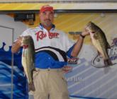 Pro Tim Reneau of Seguin, Texas brought in five bass for 23 pounds, 3 ounces today to begin the event in second place.