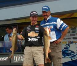 Pro Tom Keenan and co-angler Kevin Kerkvliet caught two walleyes Saturday that weighed 12 pounds, 1 ounce.