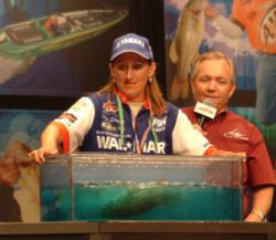 Co-angler Karyn Sanchez became the second woman to make the top-10 cutoff at the Forrest Wood Cup.