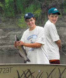 Two teens enjoy a day of catfishing on the Minnesota River.