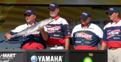 Team Evinrude caught a keeper kingfish Sunday weighing 16 pounds, 12 ounces, but lost their weight in penalties because they were late to check in at 3 p.m.