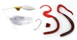 The bait setup that helped pave the way to a million-dollar payday for Scott Suggs at the Cup: chrome 3/4-ounce War Eagle spinnerbait with prism willow blade and gold Colorado blade and firecracker skirt; 5/0 Mustad offset hook; 3/8-ounce Tru-Tungsten weights; cherry-seed Zoom Ol Monster; plum Berkley 10-inch Power Worm