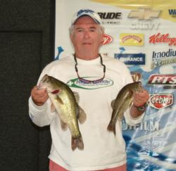 Co-angler Ronnie Bickham fell from first to fourth after catching only two bass on day two. 