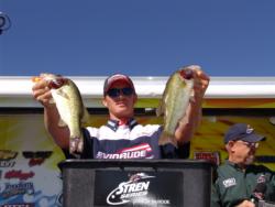 Although wind woes limited him to 5 pounds, 2 ounces, Bo Middleton held onto his day-one lead on the co-angler side.