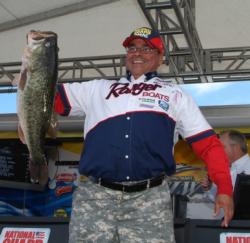 Andrew Sanchez won $295 for catching the Snickers Big Bass in the Co-angler Division. This Clear Lake monster weighed 13 pounds, 2 ounces.