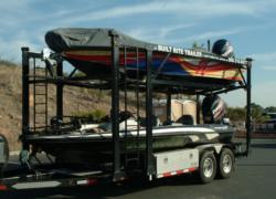 A look at the two-boat trailer owned by Kim Bain and Andre Moore.