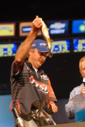 Mike Jackson of San Mateo, Fla., held fast to his third place position with five bass weighing 9 pounds, 3 ounces.