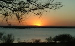 The sun sets on Falcon Lake in southern Texas, the site of the first FLW College Fishing event to take place in 2009.