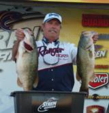 Nicholas Albus is in eighth place on the pro side and caught the Snickers Big Bass on day two.