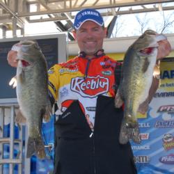 Welcome to the world of swimbaits: Kellogg's pro Dave Lefebre show off two of the first bass he ever caught on a swimbait.