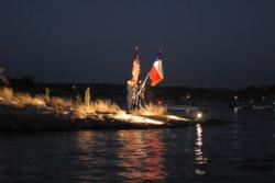 The Texas National Guard provides an awe-inspiring colorguard just before dawn of day three of the FLW Series East-West Fish-Off.