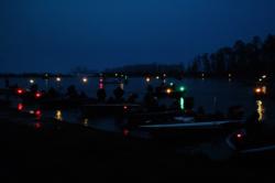 Boat lights were deemed necessary as a precaution against the fog, though Stren Texas anglers took off at the scheduled time on day two.