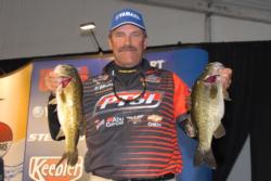 In second place is PTSI pro Ron Shuffield of Bismarck, Ark., with a two-day total of 31 pounds, 8 ounces.