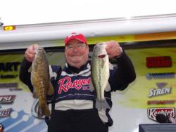 Moving up six places to lead the co-angler field, Kurt Evans holds a 6-pound, 8-ounce lead over second place.