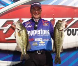 Momentum from his FLW Tour win at Lake Toho seems to be helping third place pro Brett Hite on the California Delta.