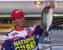 Despite catching a pair of 31-pound stringers, National Guard pro Brent Ehrler finished in second place.