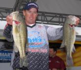 Pro Keith Combs of Del Rio, Texas, rounds out the top five after day one with five bass for 17 pounds, 9 ounces.