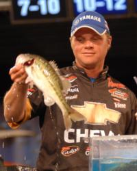 Chevy pro Luke Clausen concentrated on spotted bass to finish fourth with 21-6.