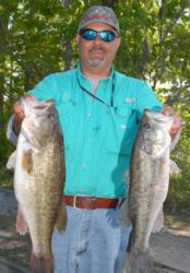 Lex Costas of Daniel Island, S.C., sits in second place with a five-bass limit weighing 26 pounds, 15 ounces.