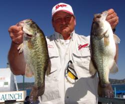 Slipping one notch to third, Brian Nollar worked shaky head worms over rock piles to find his limit.