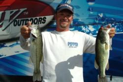 Bolstered by a three-day catch of 29 pounds, 8 ounces, Roy Hawk of Salt Lake City, Utah, finished the day tied for second place. 