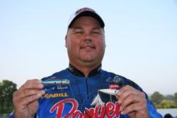 Co-angler Kenny Dials will target schooling bass with a double popper rig.