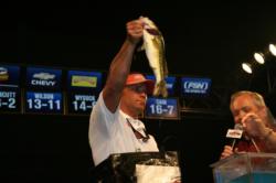 Robert Crosnoe got three bites in the final round and caught all three fish. Fortunately, two were big bass.