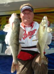 Scott Steil is in fifth place in the Pro Division with a two-day total of 10 walleyes weighing 27 pounds, 1 ounce.