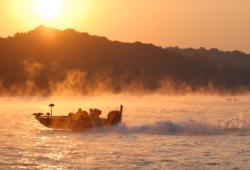 The summer sun already climbs high in the sky early on day one of the FLW Tour event on Fort Loudoun-Tellico lakes.