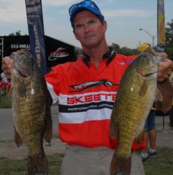 Mike Hawkes of Sabinal, Texas, also relied on Erie for his 20-pound, 12-ounce catch on day one to put him in fourth.