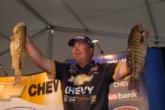 Chevy pro Kim Stricker of Howell, Mich., moved into third place today with 19-pounds, 13 ounces worth of St. Clair smallmouth for a two-day total of 40 pounds, 2 ounces.