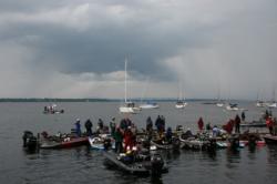 Heavy storms plagued the day-three weigh-ins with frequent showers, thunder and occasional lightning.