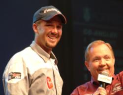 Co-angler Brad Roberts celebrates his birthday at the Forrest Wood Cup.