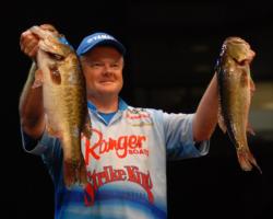 Mark Rose of Marion, Ark., leads the 2008 Forrest Wood Cup with 20 pounds, 2 ounces.