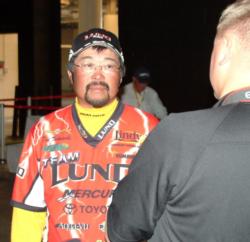 Ted Takasaki is third in the Pro Division after catching 17-11 Wednesday. 