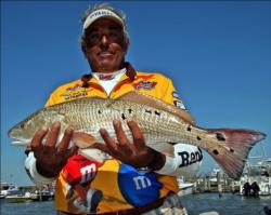 Blake Pizzolato, who along with Dwayne Eschete won the Venice event in June, caught a multi-spotted redfish with a research tag.