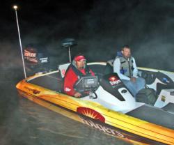 Folgers pro Doug Weiser and his co-angler Trevor Bullock will spend a lot of time working docks on day one.