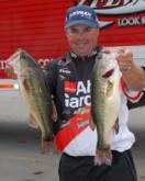 Mark Goines of Shady Point, Okla., had a Table Rock slam today, which included three largemouths, a spot and a smallmouth totaling 16 pounds, 6 ounces for third place.