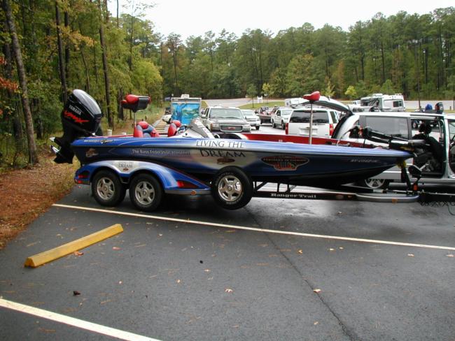 A final shot of the Living the Dream-wrapped Ranger boat, operated by TBF National Championship winner Dave Andrews throughout the 2008 FLW Series Eastern season, taken just prior to leaving Georgia.