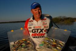 David Dudley shows off his new love: crankbaits.