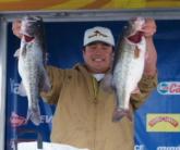 San Diego, Calif., co-angler Chris Pennington is in third place after the first day of competition.