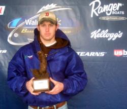 Jeff Berryhill of Paris, Tenn., earned $2,577 as the co-angler winner of the March 14 BFL LBL Division event.