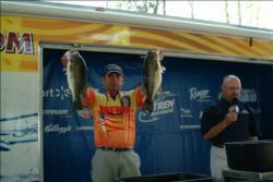 Andy Gaia of Tomball, Texas finished Day 1 with 21 pounds, 11 ounces, good for fourth place in the pro division.