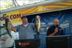 Danny Cherry of Kountze, Texas pulled 21 pounds of bass from Sam Rayburn Lake on Thursday, which was good for the lead in the co-angler division. Cherry