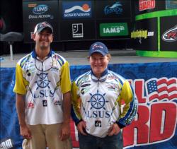 Representing LSU-Shreveport, Zach Caudle and Joe Landry, both of Shreveport, La., placed second at Sam Rayburn Reservoir with six bass, 17-15, $5,000 in scholarship money.