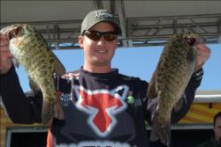 Pro Cody Meyer of Redding, Calif., used a total catch of 43 pounds, 13 ounces to grab third place overall heading into Saturday's finals.