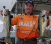 Iams pro Koby Kreiger of Okeechobee, Fla., is in fourth place after day one with a five-bass limit weighing 19 pounds, 9 ounces.