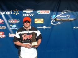 Edward Gordan of Rougemont, N.C., earned $2,474 as the co-angler winner of the April 4 BFL Piedmont Division event.
